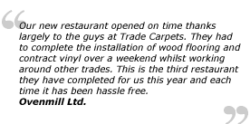 Free estimates & expert fitting We know choosing your flooring is only the  first step. So we offer a free measuring and estimating service, together with expert fitting by professional installers. Along with fast delivery, aftercare on selected products and  a full range of flooring trims, underlays and accessories, no one is better equipped to  help you achieve your perfect finished look.